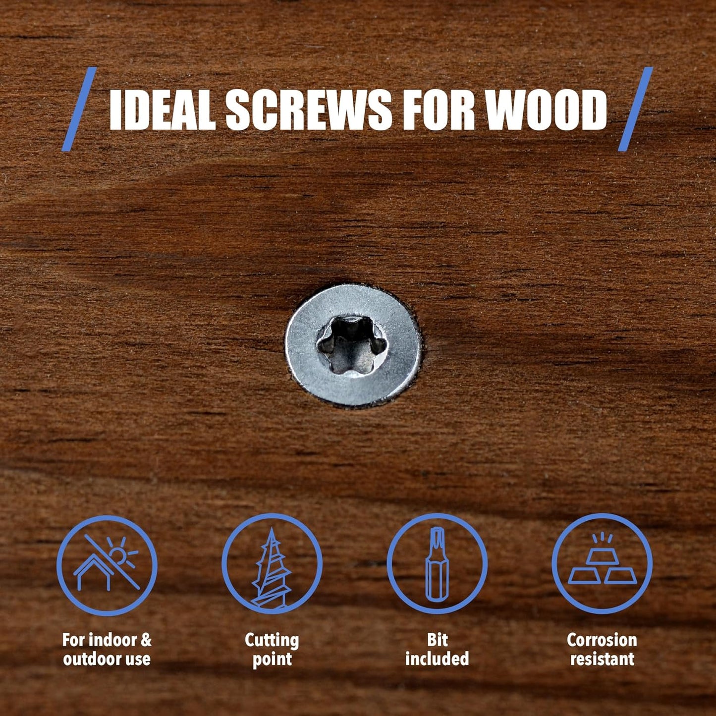 #10 x 2 1/2 inch Stainless Steel Wood Screw, 200 Count